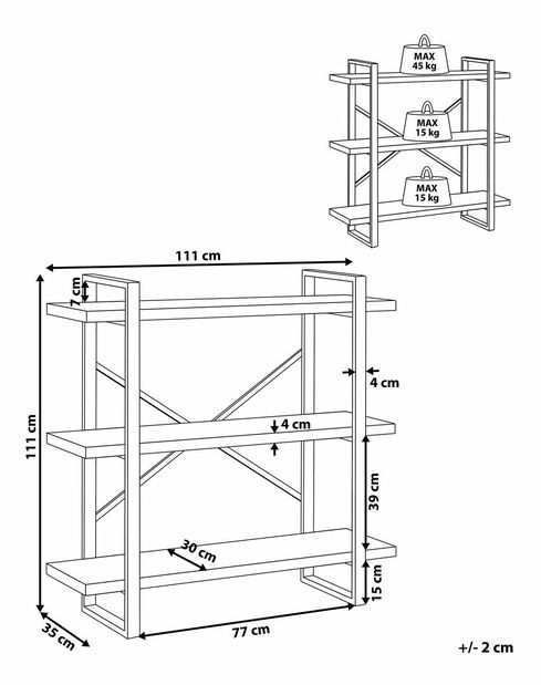 Regál Timboon 3P (svetlé drevo)