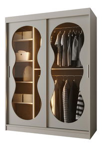 Ruhásszekrény 150 cm Boomer 3 (kasmír) (világítással)