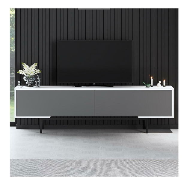 TV asztal/Szekrény Flair 3 (antracit + fehér + fekete) 