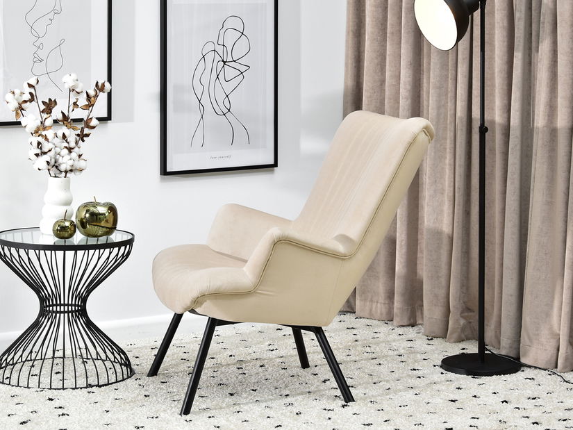 Relaxačné kreslo Lanzaris (béžová + čierna)