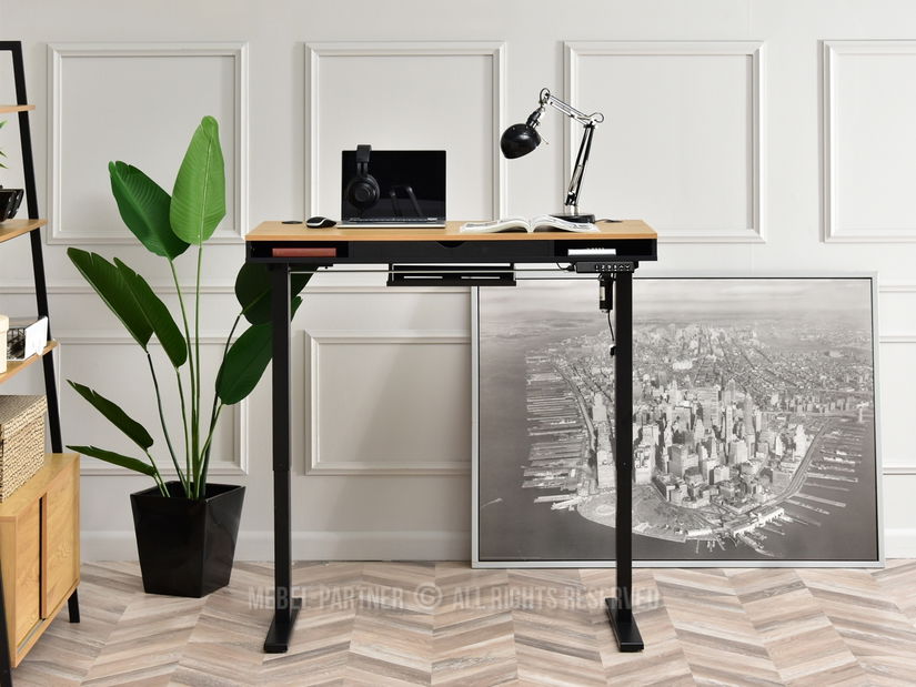 Masă PC Osto 120 (stejar negru + negru)