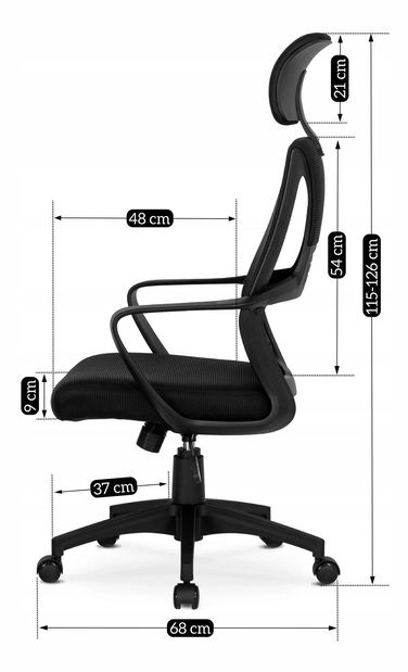 Irodai fotel Saludos (fekete) 