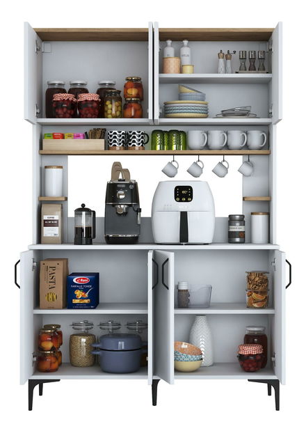 Policová skriňa Jenaretta 176 (biela + orech)