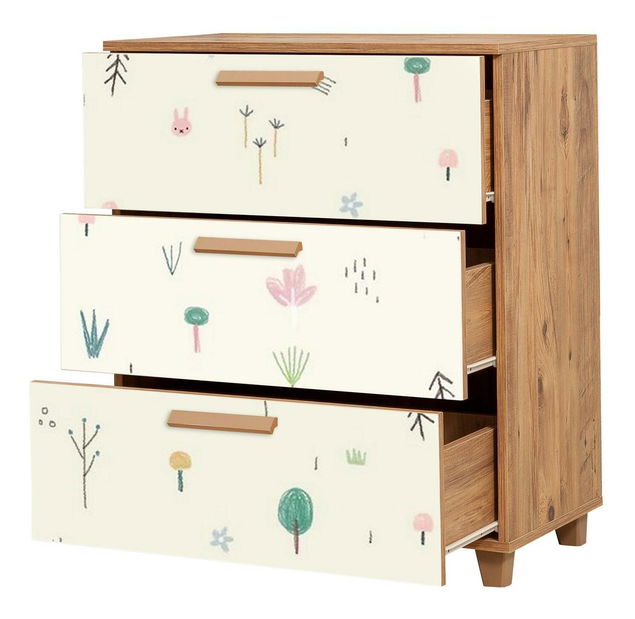 Komód Laurien Gravis (atlanti fenyő + fehér)