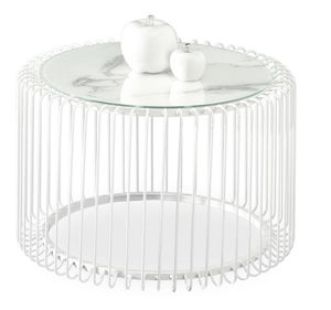 Konferenčný stolík Nando (mramor + biela)