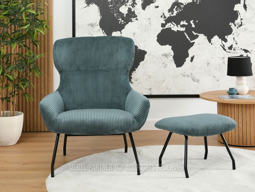 Kreslo Condor (tyrkysová + čierna)