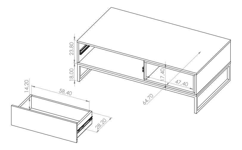 Dohányzóasztal Oliver STO (fehér + artisan tölgy)