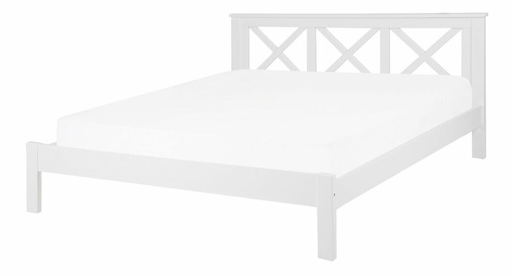 Manželská posteľ 160 cm TANTE (drevo) (biela) (s roštom)