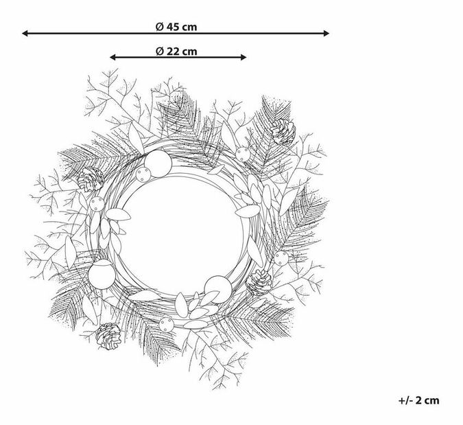 Coroană pentru ușă ø 45 cm Hovza (verde)