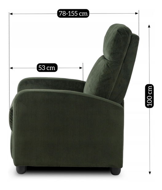 Fotoliu reglabil Dominaba (verde închis) 