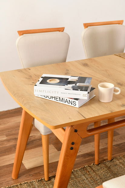 Jedálenský set Paulie (Dub + Krémová)