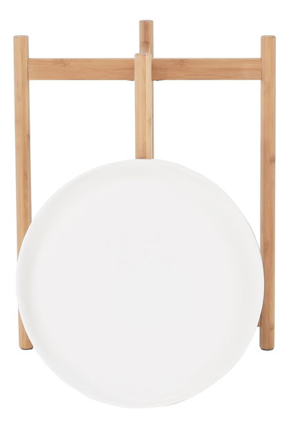 Măsuță de cafea Birdie Blye (alb + bambus natural)