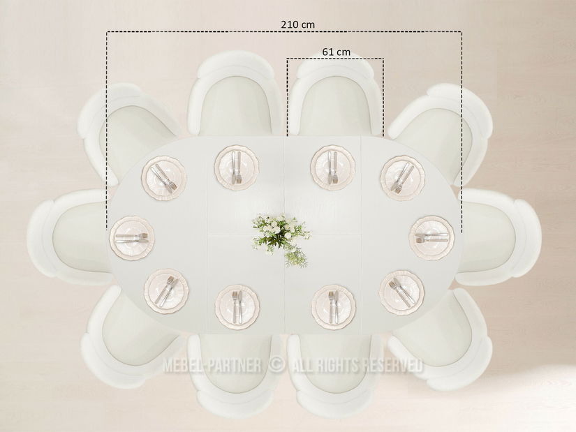 Masă sufragerie Viajaban (alb)