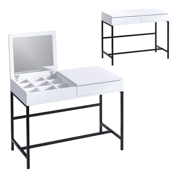 Măsuță de toaletă Aliex 2 (alb + negru)
