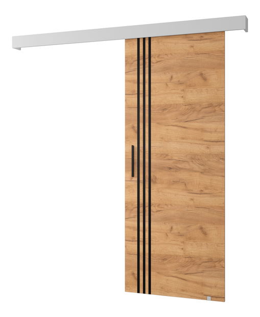 Uși culisante 90 cm Sharlene VI (craft auriu + alb mat + negru)