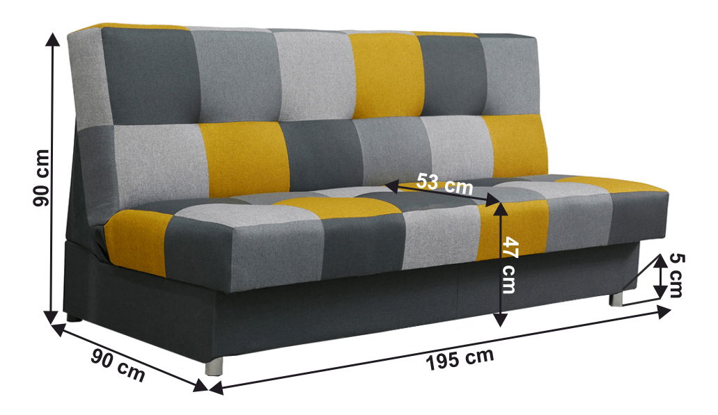 Sofa Arabella (boja senfa + siva)