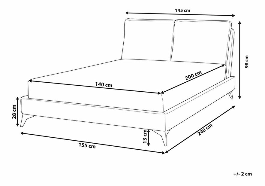 Pat matrimonial 140 cm Mellody (bej) (cu somieră)