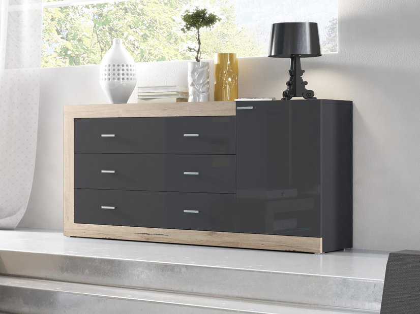 Obývacia stena Talia Typ 10 (antracit + dub san remo svetlý)