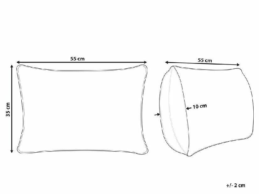Set 2 ukrasna jastuka 35 x 55 cm Lythu (siva)