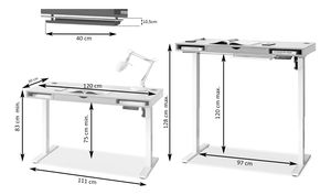 PC stolić Osto 120 (crni hrast + crna)