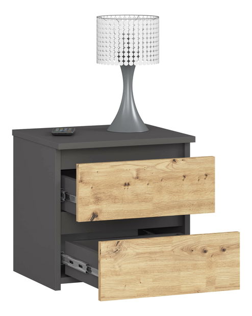 Noptieră Operativos (grafit + stejar artisan)