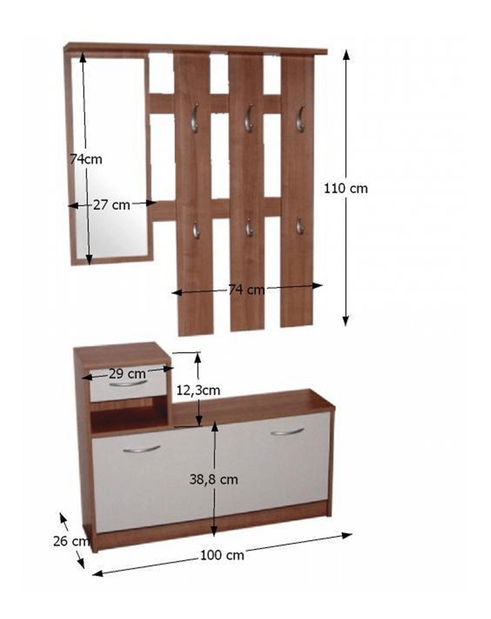 Előszoba Vader (wenge + fehér)