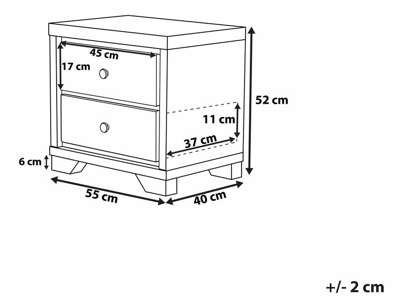 Noptieră Bonn (maro + bej) (2 sertare)