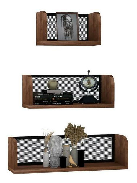 Set 3buc. rafturi Bumoku (Nuc + negru) 
