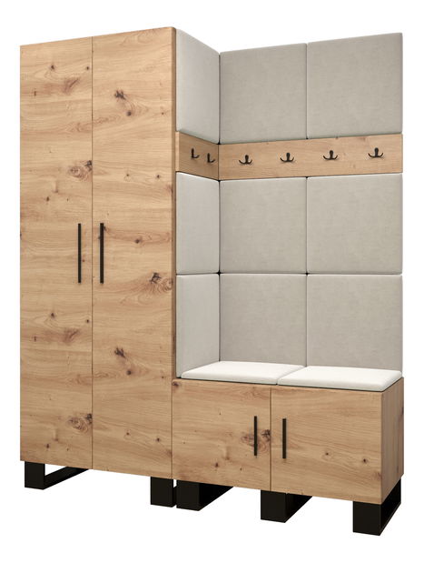 Predsieňová zostava Amanda 2 (dub artisan + béžová)