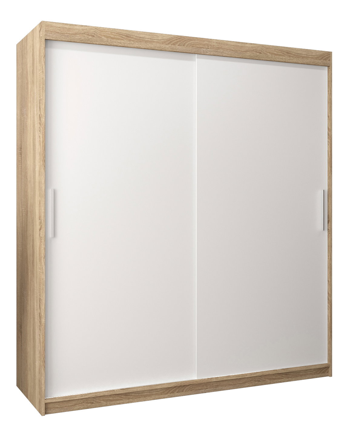 Ruhásszekrény 180 cm Toki (sonoma tölgy + matt fehér)