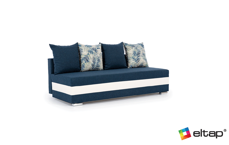 Canapea trei locuri Callera (albastru + alb)