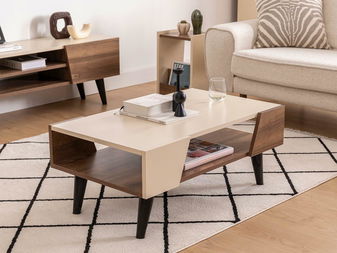 Stolić za kavu Pitudu 2 (orah + bež)