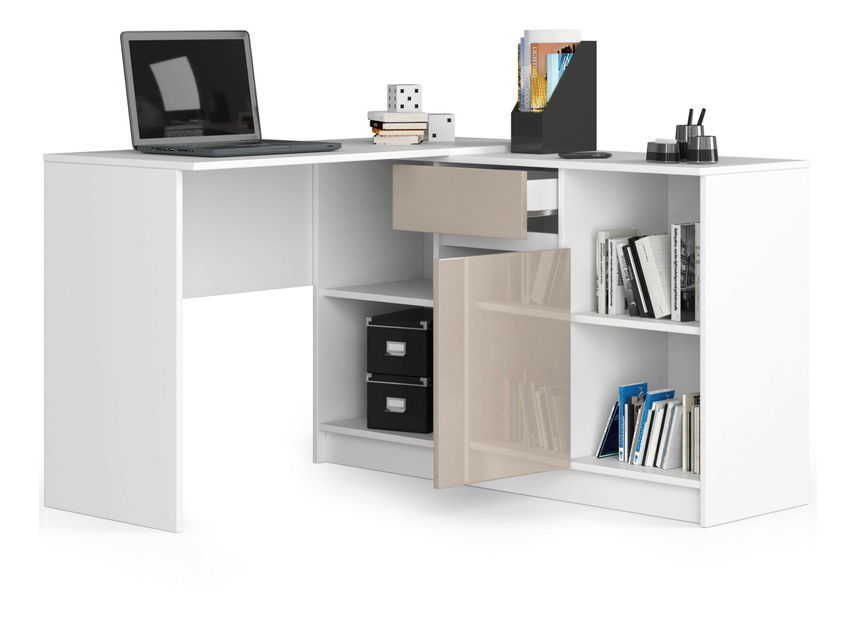 Sarok PC asztal Bahar (fényes cappuccino)