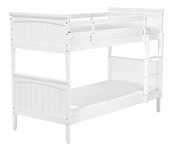 Poschodová posteľ 90 cm RADIN (s roštom) (biela)
