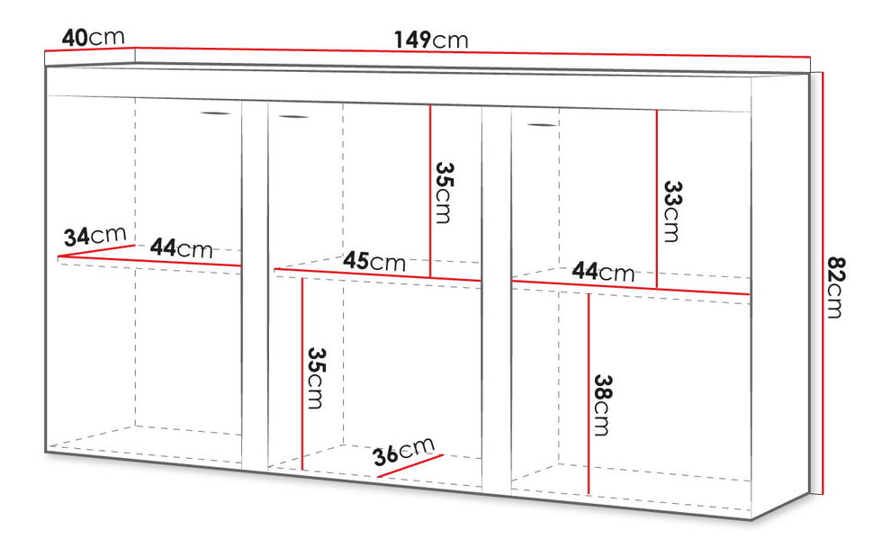 Skrinka 3F 2 Rhodes (Dub sonoma)