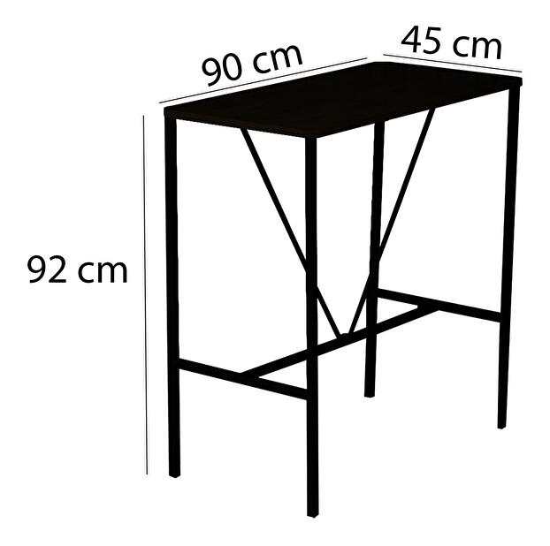 Masă de bar Nathaniel (nuc + negru)