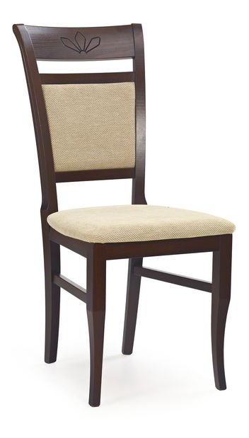 Scaun de sufragerie Hoko nuc închis + bej