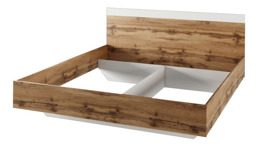 Set za spavaću sobu (krevet 180x200 cm) Gaila New (hrast wotan + bijela)