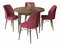 Jedálenský set Roxie (orech barokový + vínová) (pre 4 osoby)