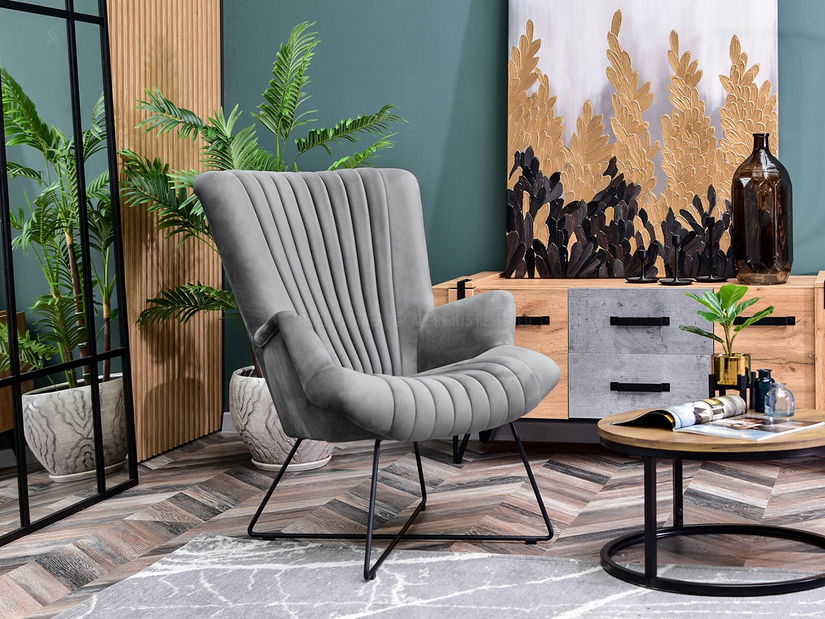 Fotoliu relax Nuttshell (gri + negru)