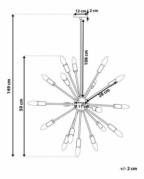 Függő lámpa Maffra (arany)