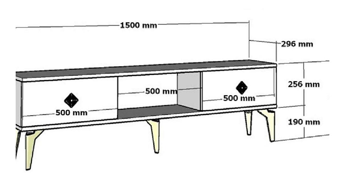 TV asztal/szekrény kandallóval Bisena (fehér + antracit) 