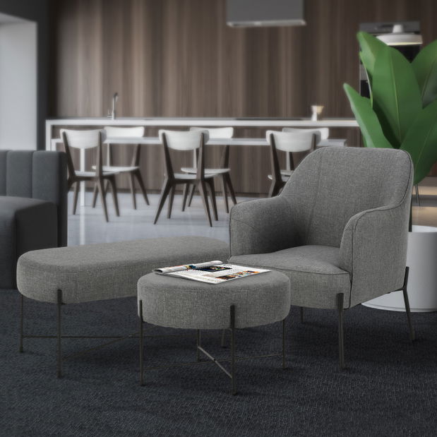 Dizajnová lavička Matry (sivá + čierna)