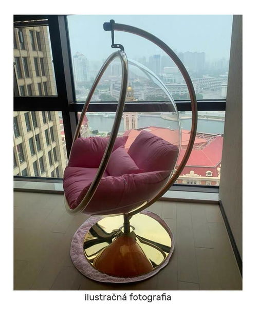 Viseća stolica za ljuljanje Belgica 3 (transparentna + srebrna + siva) 