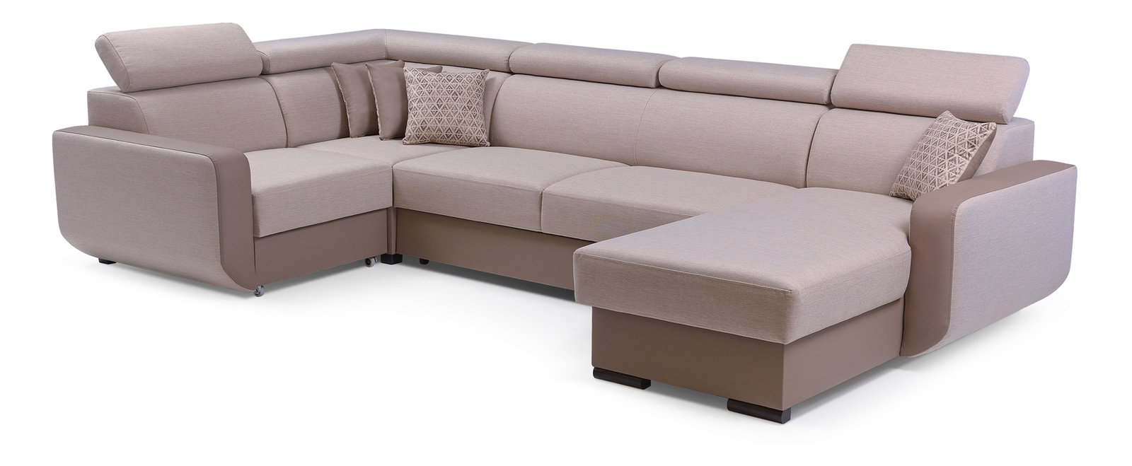 Rohová sedačka Istar U (béžová + svetlohnedá) (L)