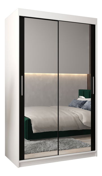 Ruhásszekrény 120 cm Toki 3 (matt fekete + matt fekete)