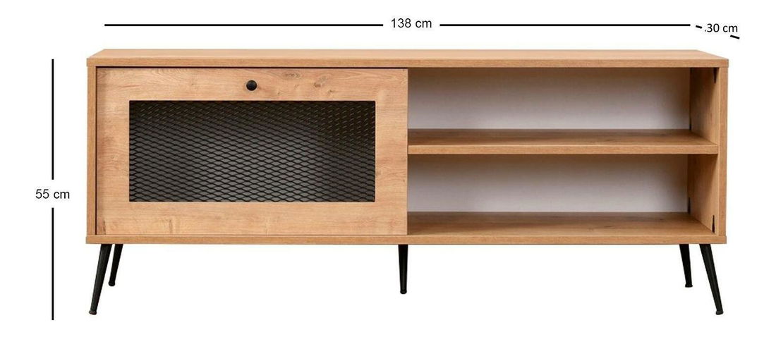 Masă TV/Dulap Pacific (Stejar + Negru)