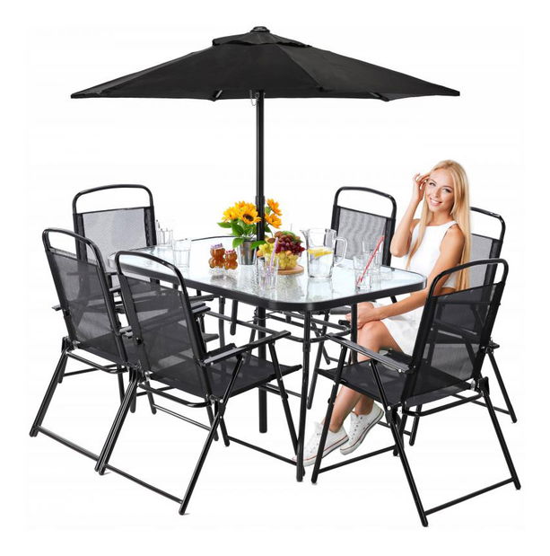 Set mobilier grădină cu umbrelă- Chomik