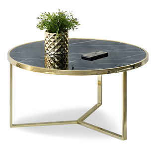 Măsuță de cafea Natol (negru + auriu)