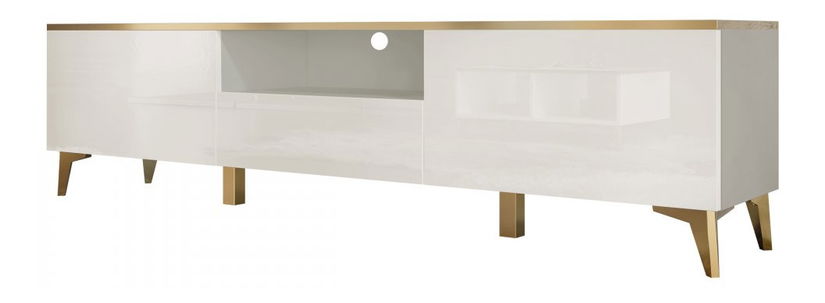 TV stolić/ormarić Opuncia 2D1S (bež sjaj + zlatna)